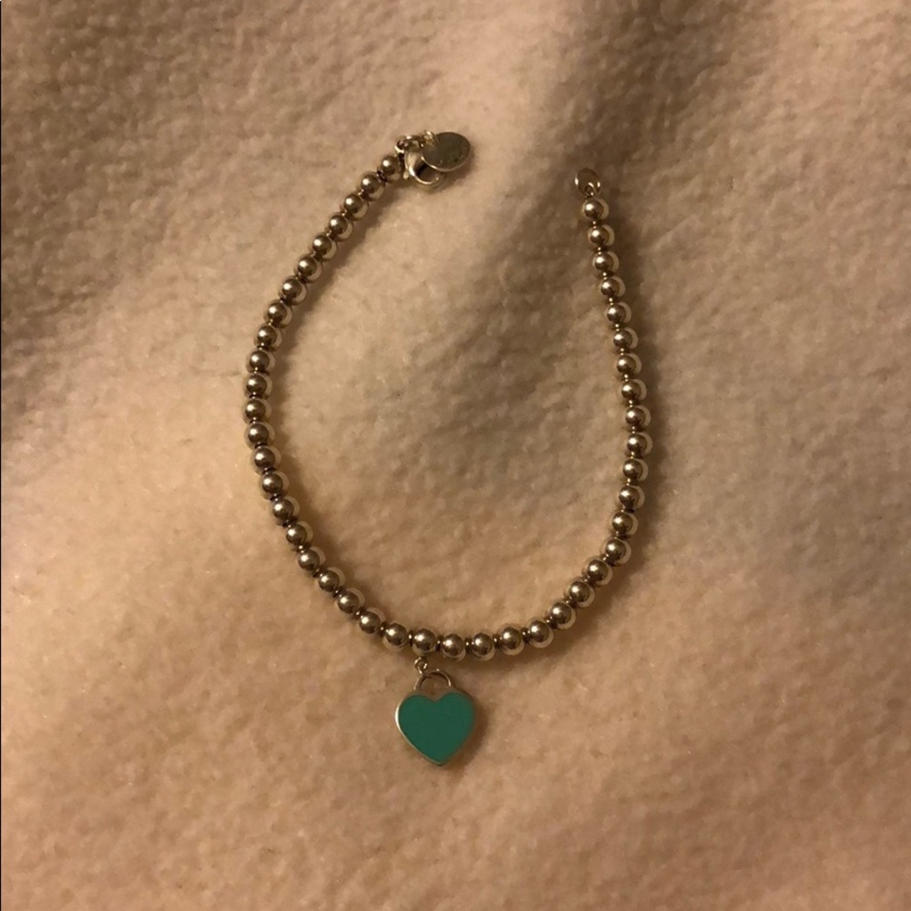 Tiffany Blue Heart Beaded Bracelet